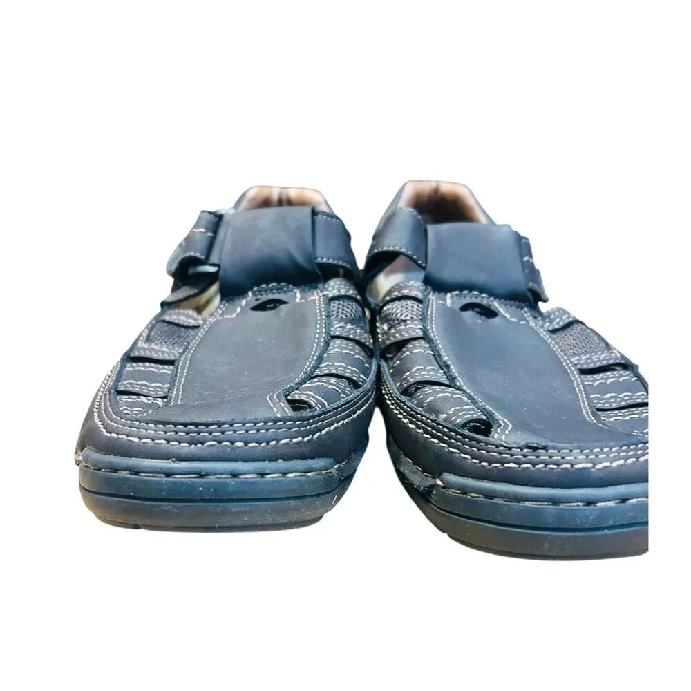 Fisherman Casual Men Sandals Size 10M Brown Leather Slip Resistant Strappy Shoes - Picture 5 of 13